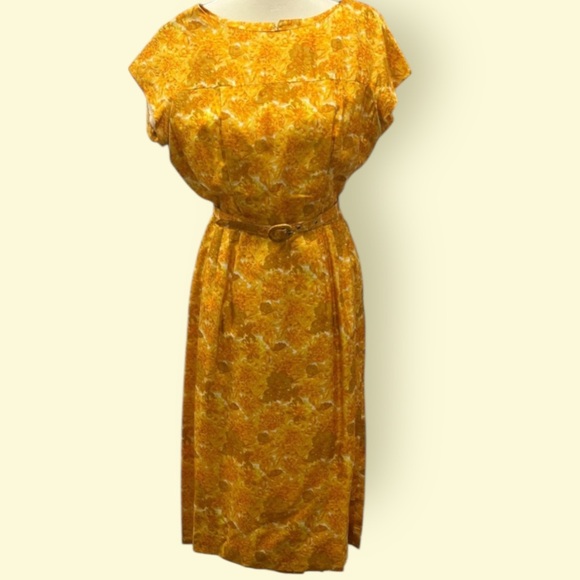 Vintage Dresses & Skirts - Vintage 1950s Marigold Yellow Dress